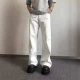 AIDASE  -  Loose Straight American Style Men's Jeans White Casual Long Trousers Simple Workwear Japanese Trendy Brand Loose Fit Jeans aidase-shop