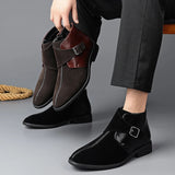 AIDASE  -  Men Business Pointed-toe Ankle Boots for Autumn Winter Side Zippers Casual Comfortable Breathable Fashionable Chelsea Boots Men aidase-shop