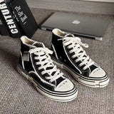 AIDASE  -  New Unisex Canvas Shoes High Top Women Men Canvas Sneakers Middle Cut Black Students Tennis Sports Shoes Orange Autumn aidase-shop