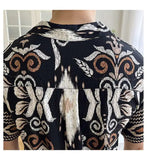 AIDASE  -  Men's Cuban Collar Printed Short Sleeved Shirt Loose Wrinkle Resistant 2025 Contrast Color Single Breast Male Tops aidase-shop