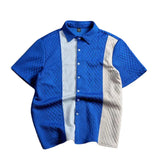 AIDASE  -  Men's Color Block Textured Knit Short Sleeve Shirt aidase-shop