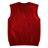 AIDASE  -  Fashion Niche Jacquard Design Pattern Men Sweaters Versatile Casual Comfortable Autumn and Winter Warm V-Neck Knit Sweater Vests aidase-shop
