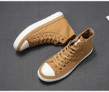 AIDASE  -  New Retro Unisex Canvas Shoes High Top Lace Up Women Men Middle Cut Sneakers Fresh Solid Colors Students Casual Shoes aidase-shop