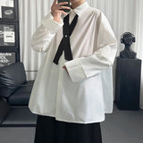 AIDASE  -  Casual Men's Shirt Cross Tie Detachable Sleeves Solid Color Design Summer New Fashion Lapel Single-breasted Shirts 21E6629 aidase-shop