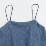 AIDASE  -  Solid Loose Denim Camisole Maxi Dress Women Casual Daily Commuting Sleeveless Backless Long Dresses 2025 Summer Outdoor Vestidos aidase-shop