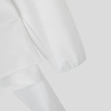 AIDASE  -  Tops American Style Sexy Men's Deconstruction Design Solid V-neck Shirts Casual Clubwear Long Sleeved Blouse S-5XL aidase-shop