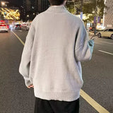 AIDASE  -  Fall Winter V-Neck Knitted Sweater Cardigan Men's Solid Color Casual Style Lazy Fashion Outerwear Comfortable Soft Material aidase-shop