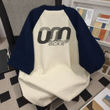 25.65Aidase Men and Women High Street Hip-hop Personality Letter Print Round Neck Short Sleeved Summer Couple Loose Retro Casual T-shirt Top aidase-shop