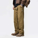 AIDASE  -  Spring Autumn American New Fashion Men's Solid Color Loose Casual Trendy Daily Basic Straight Outdoor Cargo Trousers Male Pants aidase-shop