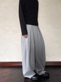 AIDASE  -  American Retro Simple Deconstructed Wide Leg Sweatpants Loose Casual Pants for Men And Women Lazy Sle Folded Hem aidase-shop