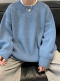 AIDASE  -  Autumn Crew Neck Solid Color Pullover Sweaters For Men Casual Y2K Knitted Sweater High Street Fashion Jumpers Hombre aidase-shop