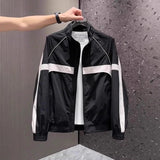 AIDASE  -  Summer New Men's Fashionable Comfortable Sun Protection Jacket Color Block Stand Collar Coat Windproof aidase-shop