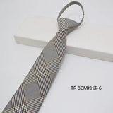 AIDASE  -  British Style Fashion TR Fabric Plaid Neck Ties For Men Formal Brown Khaki Wool Clip Tie Luxury Soft Free Knot Lazy-tie Cravat aidase-shop