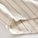 AIDASE  -  Summer Cotton Striped Shirt Men's Artistic Pinstripe Lapel Casual Short-sleeved Shirt Korean Fashion Exquisite Trend Solid Top aidase-shop