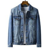 Aidase Men's Vintage Denim Jacket Autumn New Korean Fashion Jean Coat Streetwear Male Casual Loose Jacket Plus Size 4XL 5XL