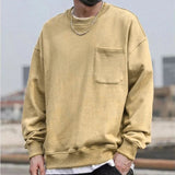 AIDASE  -  Fashion O-Neck Solid Color Spliced Pockets Casual T-Shirts Men's Clothing Spring New Loose Korean Tops All-match Tee Shirt aidase-shop