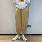AIDASE  -  Ice Silk Student Solid Color Straight Tube Loose Wide Leg Bundle Foot Casual Nine Point Pants Sports Men's Pan Men's Summer Thin aidase-shop