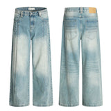 AIDASE  -  New Men's Vintage Washed Side Stripe Jeans Y2K Streetwear Patchwork Design Baggy Denim Pants Casual Punk Straight Jean aidase-shop