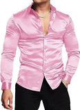 AIDASE  -  Glossy Long Sleeve Men's Shirt 70s Disco Style Casual Autumn Wear Comfortable Chinese Brand Fashionable Top for Men aidase-shop