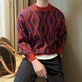 Aidase Thick Men's Knit Sweater Long Sleeve Loose Fit Knitwear Harajuku Original Vintage Clothing Deals Y2k Casual Pullovers Male