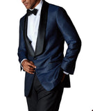 AIDASE  -  Men's Suit 2 Pieces Blazer Black Pants One Button Sheer Lapel Business Work Wear Slim Fit Formal Wedding Groom Costume Homme aidase-shop