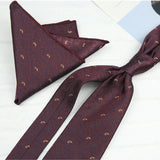 AIDASE  -  2PCS Neck Ties Set New Luxury Polyester Paisley Neckties Polka Dot Floral Tie Brooches Formal Business Shirt Accessories Cravat aidase-shop