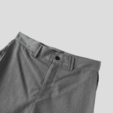 AIDASE  -  Men Pants Button Joggers Oversize Solid Color Casual Calf-length Trousers Men Streetwear Pleated Fashion Wide Leg Pants aidase-shop