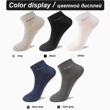AIDASE  -  High Qualty Men's Bamboo Fiber Socks Short Summer Breatheable Anti-Bacterial Man Ankle Socks Busines 5Pairs Plus size EU38-46 aidase-shop