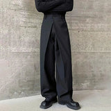 AIDASE  -  Men's Solid Color Straight Suit Trousers Korean Fashion Trend High Street Simple Loose Casual Breathable Summer New Men's Bottom aidase-shop