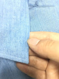 AIDASE  -  Spring and Autumn Men's Casual Shirt Pocket Leather Slim-fit Long Sleeve Denim Shirt aidase-shop