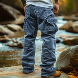 Aidase American Vintage Corduroy Pants For Men Foot Elastic Windproof Design Big Pocket Cargo Pant  Autumn Winter Casual Loose Trousers aidase-shop