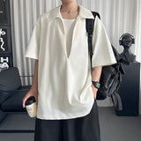 AIDASE  -  Fake Two-Piece Men's Tops Stylish short sleeve simple solid color male t-shirt summer new trend all-match menswear 21E6628 aidase-shop