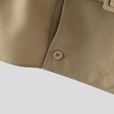 AIDASE  -  Men Shirt Patchwork Lapel Short Sleeve Lace Up Casual Men Clothing With Belt Streetwear 2025 Fashion Male Shirts Tops aidase-shop