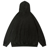 Vintage Teeth Hoodie Streetwear Hip Hop Retro Embroidery Patch Washed Hooded Sweatshirt Y2K Men Women Fashion Loose Hoodies