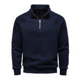 AIDASE  -  European American Autumn Winter Fashion Men Stand Collar Half Zipper Long Sleeve Solid Color Casual Trendy Pullover Sweatshirts aidase-shop