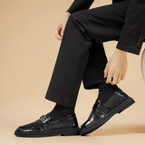 AIDASE  -  British Style Formal Shoes For Men Loafers Business Casual Office Shoes Man Fashion Men's Dress Shoes Comfortable Leather Shoes aidase-shop