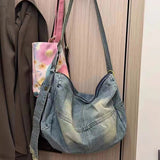 AIDASE  -  Korean Casual Large Capacity hobos denim Bags For Women Luxury Designer Handbag And Purse In Wide Straps Cloth Shoulder aidase-shop