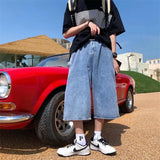 Aidase Multi-pockets Cargo Pants Summer Short Jeans Breeches Hip Hop Streetwear Baggy Denim Shorts Casual Wide-leg Capris Pants 5XL-M aidase-shop