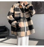 AIDASE  -  American Style Men's Woolen Jacket Loose High Street Large Pocket Decoration Long Sleeve Turn-down Collar Men Coats 21E7628 aidase-shop