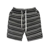 AIDASE  -  Fashion Elastic Pockets Printed Geometric Casual Shorts Men's Clothing 2025 Summer New Loose High Waist Straight Beach Shorts