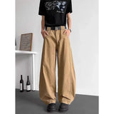 AIDASE  -  Loose Wide Leg Straight Cut Casual Long Jeans Men Women Design Sense Retro American Khaki Knife  Jeans Youth Faion Brand aidase-shop