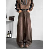 AIDASE  -  Loose Brown Wide Leg Men's Jeans American Style Spring Autumn Casual High Waist Denim Pants Comfortable Fit Male Fashion aidase-shop