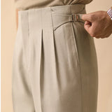 Aidase Straight Pants Men's Summer Loose Fitting Business Naples Casual Pants Paris Button Non Ironing High Waisted Office Trousers Men aidase-shop