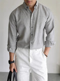 AIDASE  -  Casual Linen Cotton Cargo Shirt Men's Breathable Slim Fit Lapel Long Sleeve Top Spring Summer Retro Commute Linen Cardigan Light aidase-shop
