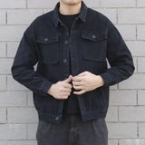 Aidase Men's Denim Jacket Button Autumn Blue Male Jean Coats Outwear Stylish Winter Oversize Trendy Large Size Cowboy 2024 Y2k Xl aidase-shop