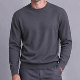 AIDASE  -  Men's Classic Crew Neck Knitwear Sweater Solid Color Pullover Casual Long Sleeve Jumper Autumn Winter Regular Fit Basic Tops aidase-shop