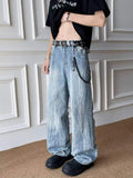 AIDASE  -  American Street Style Ripped Men Jeans Summer Washed Straight-leg Personality Fashionable Handsome Male Trousers 21E6562 aidase-shop