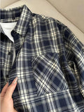 AIDASE  -  American Retro Plaid Long Sve irt Men Summer High Sensation Haome Inner Wear Cleanfit Sun Protection Coat aidase-shop