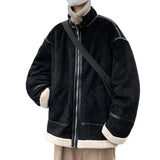 Aidase Jacket Suede Cotton Coat Men's Winter Trend Ins Loose Collar Thick Cotton Coat Trendy Brand Fur Integrated Motorcycle Jacket aidase-shop