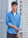 AIDASE  -  Light Color Long-sleeved Shirt Men Denim Cardigan Spring and Autumn New Casual Loose Thin Jacket Trendy aidase-shop